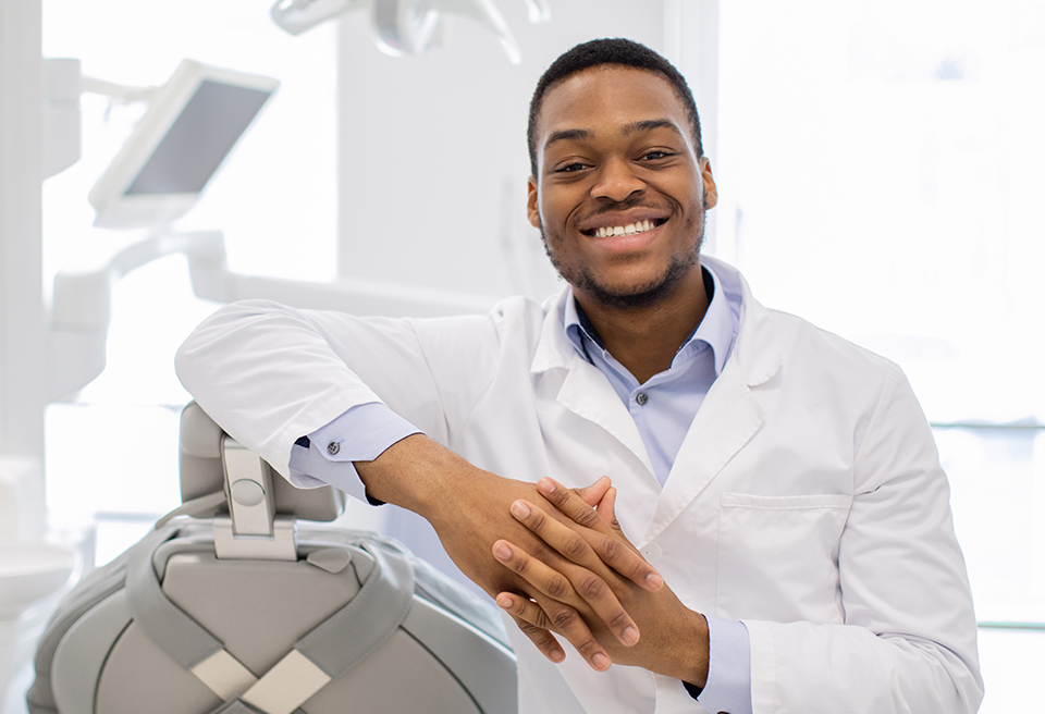 Dentist smiling